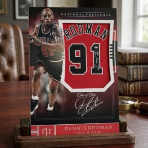 Dennis Rodman Chicago Bulls Signed Jersey - National Treasures Framed **BECKETT AUTHENTICATED**