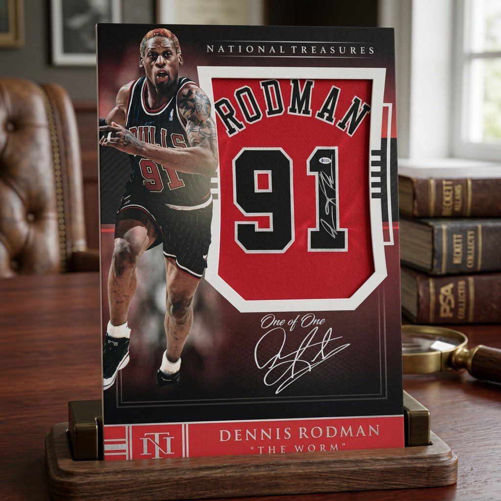 Dennis Rodman Chicago Bulls Signed Jersey - National Treasures Framed **BECKETT AUTHENTICATED**